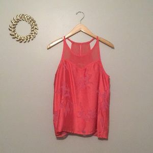 American Eagle • Hot pink floral racerback tank
